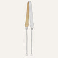 Gemini Strap | Soft Metallic Silver Shimmer Metallic Gold with Silver hardware