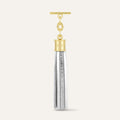 Capsule Tassel | Metallic Silver with Gold hardware