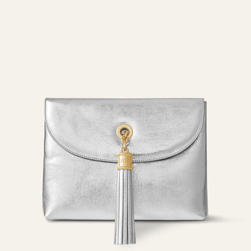 Jasmine Crossbody | Metallic Silver with Gold hardware