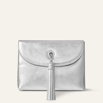 Jasmine Crossbody | Metallic Silver with Silver hardware