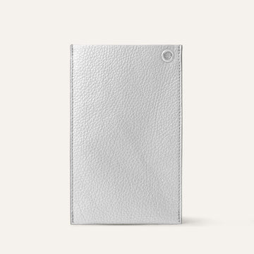 Primrose Pouch | Soft Metallic Silver with Silver hardware