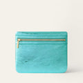 Mia Pouch | Metallic Turquoise with Gold hardware