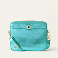 Mia Crossbody | Metallic Turquoise with Gold hardware