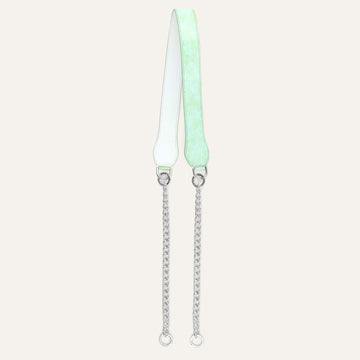 Gemini Strap | Mint Patent Croc White with Silver hardware