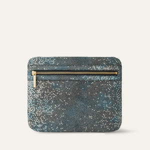 Multi Shagreen Sarah Haran Mia Pouch with Gold hardware Front U45 G