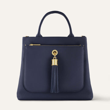 Dahlia Tote | Navy with Gold hardware