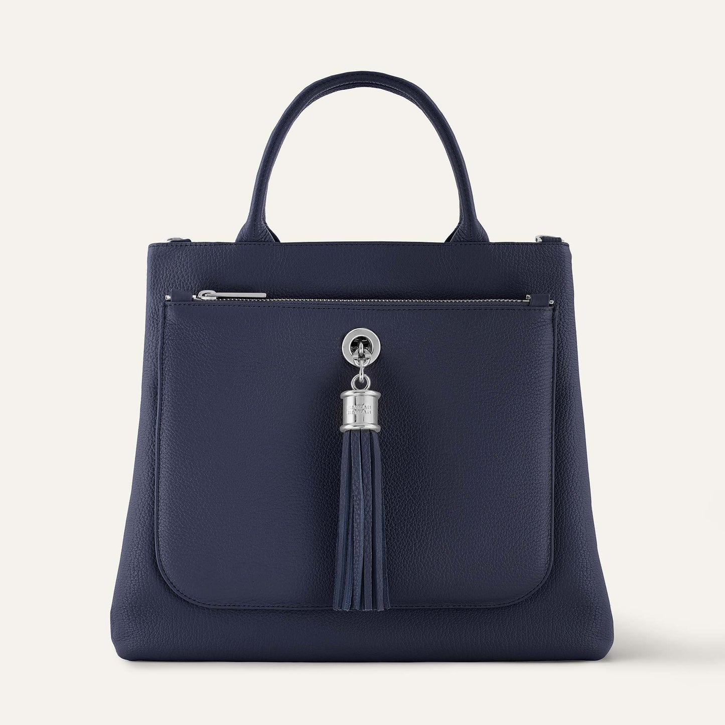 Dahlia Tote | Navy with Silver hardware