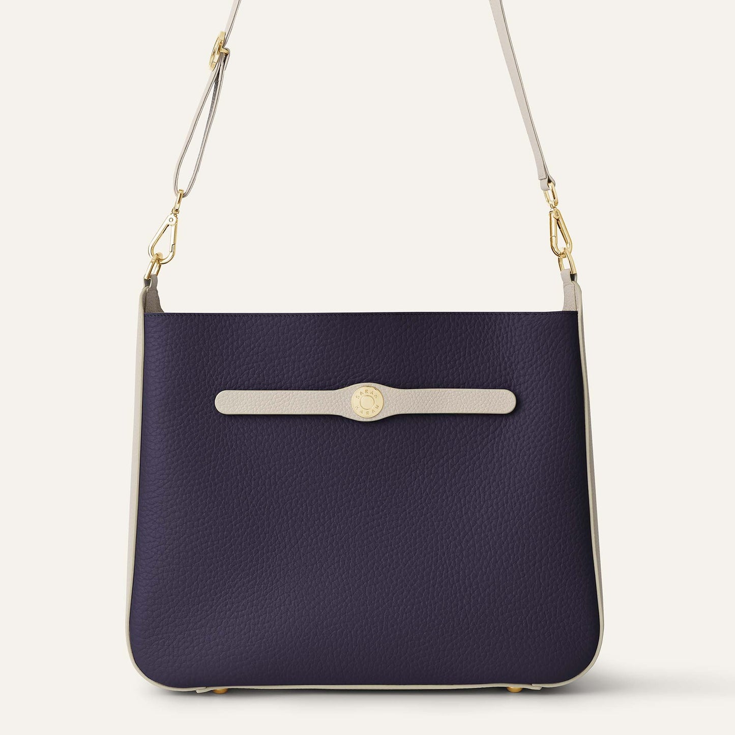 Tansy Hobo | Navy Porcelain with Gold hardware