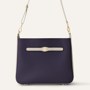 Tansy Hobo | Navy Porcelain with Gold hardware