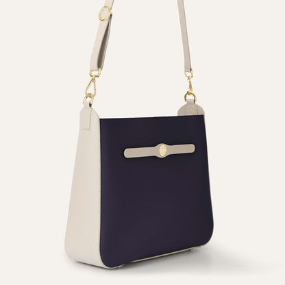 Tansy Hobo | Navy Porcelain with Gold hardware