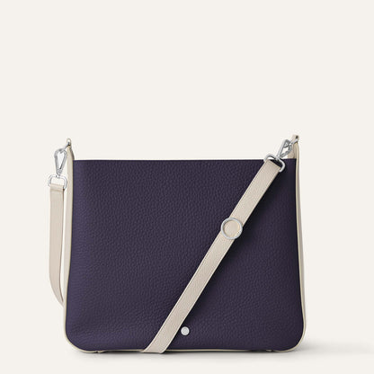 Tansy Hobo | Navy Porcelain with Silver hardware