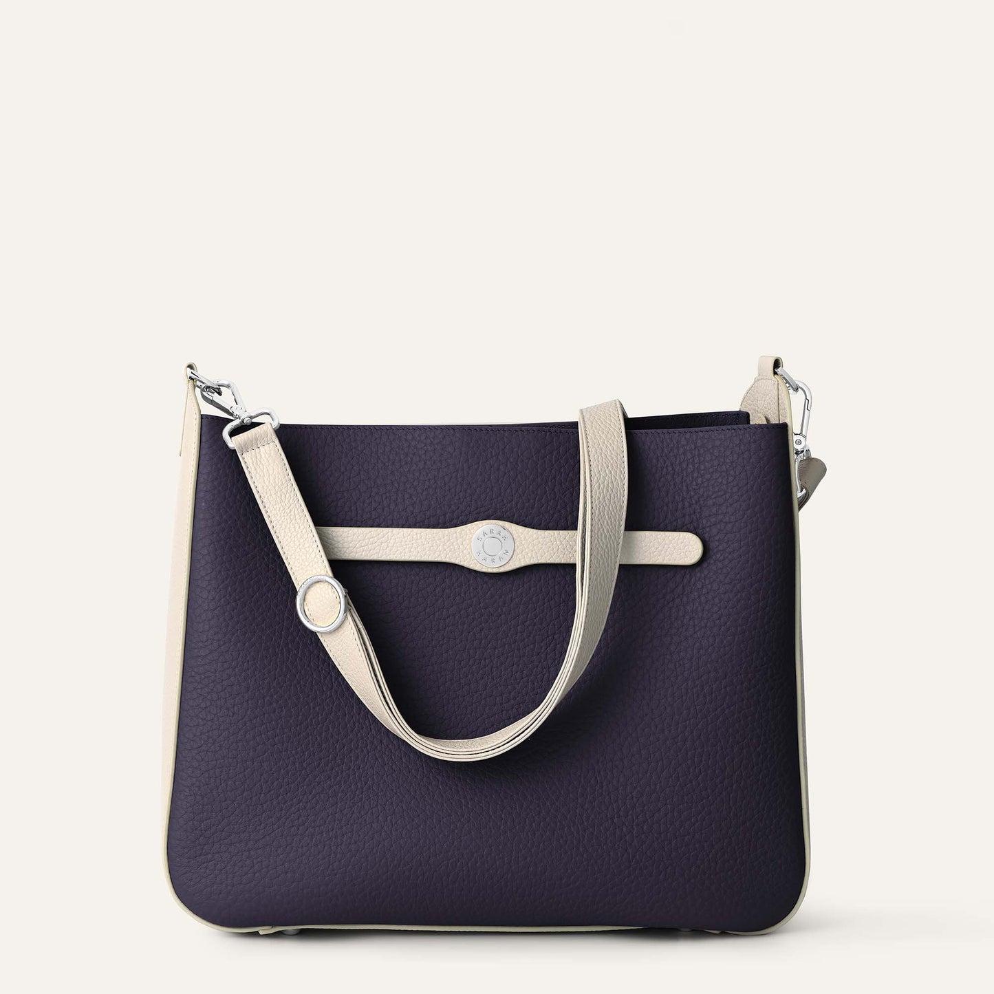Tansy Hobo | Navy Porcelain with Silver hardware