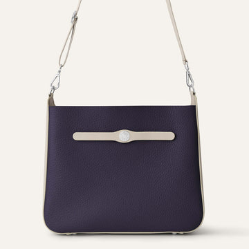 Tansy Hobo | Navy Porcelain with Silver hardware