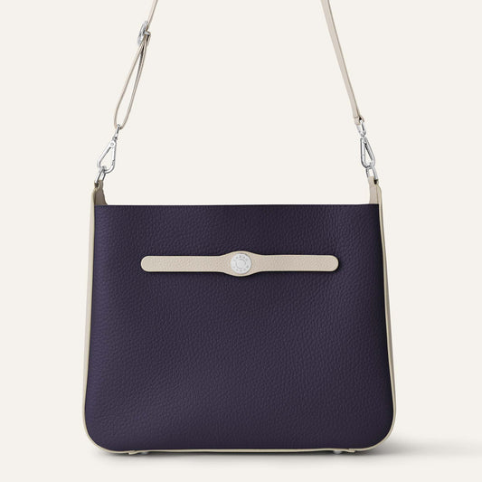 Tansy Hobo | Navy Porcelain with Silver hardware