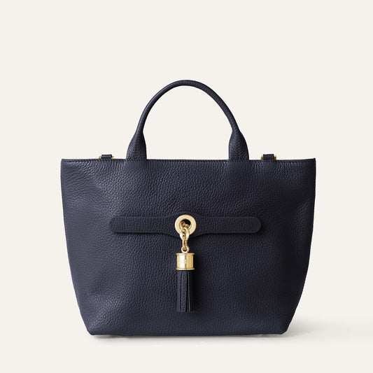 Dahlia Mini Tote | Navy with Gold hardware