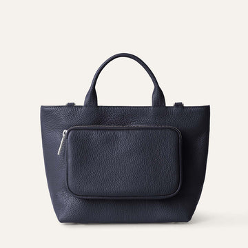 Dahlia Mini Tote | Navy with Silver hardware