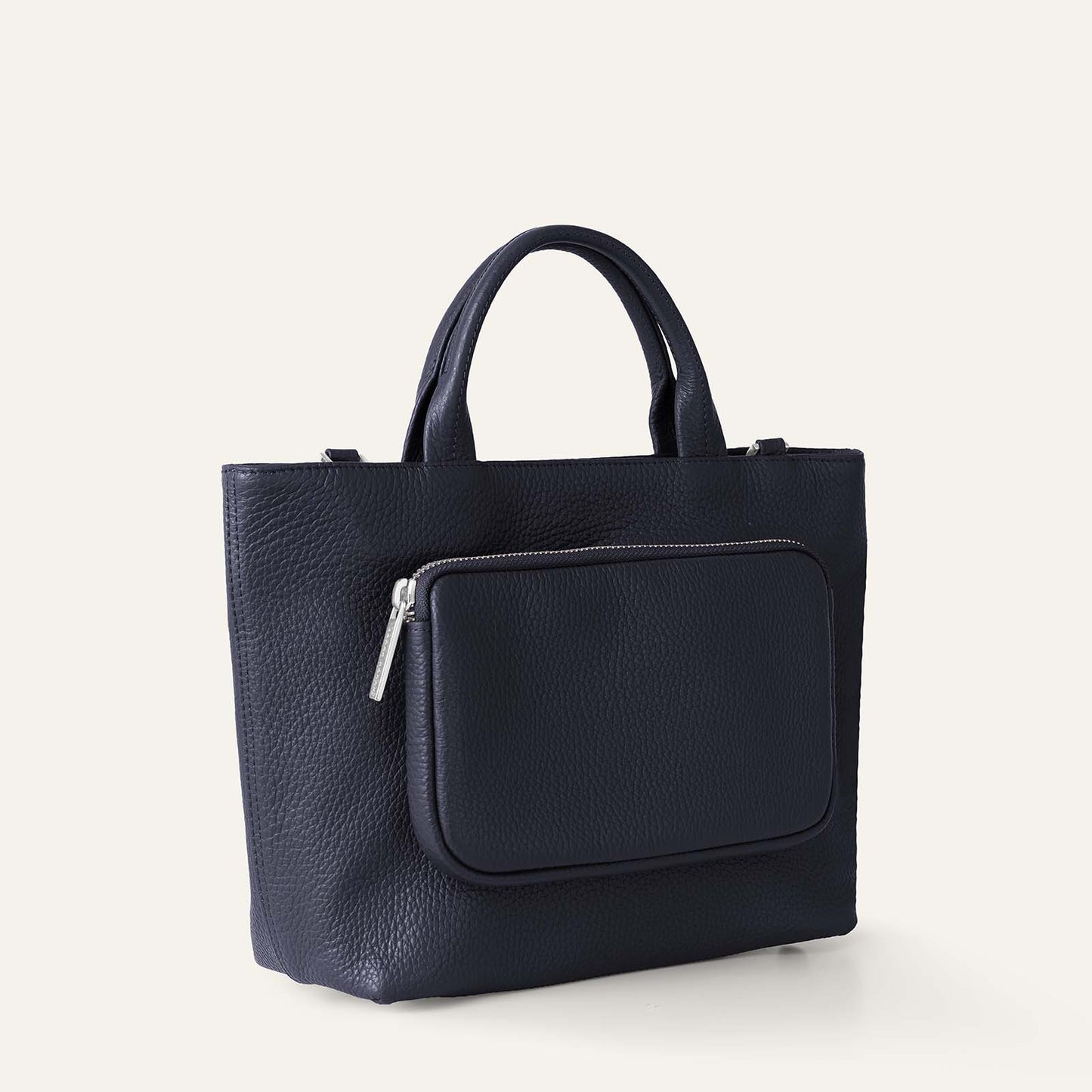 Dahlia Mini Tote | Navy with Silver hardware