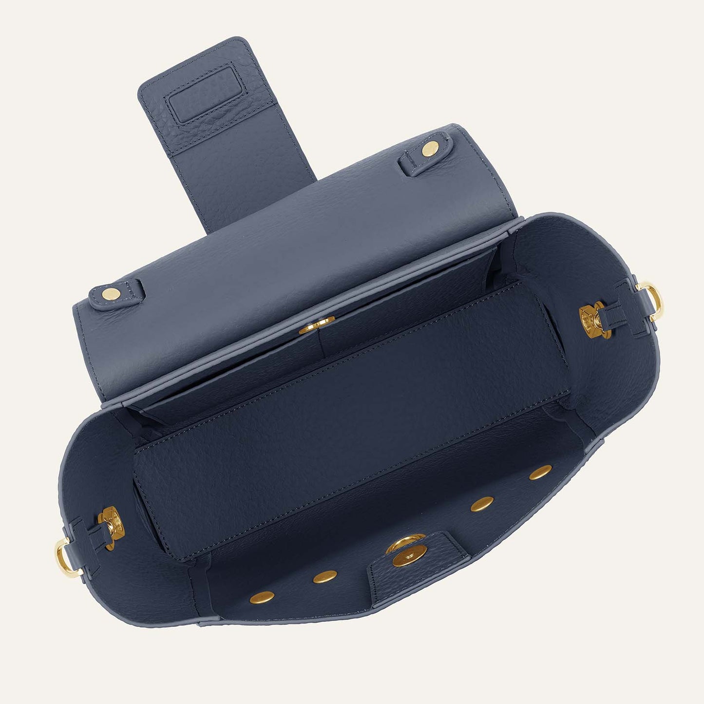 Tansy Top Handle | Navy with Gold hardware