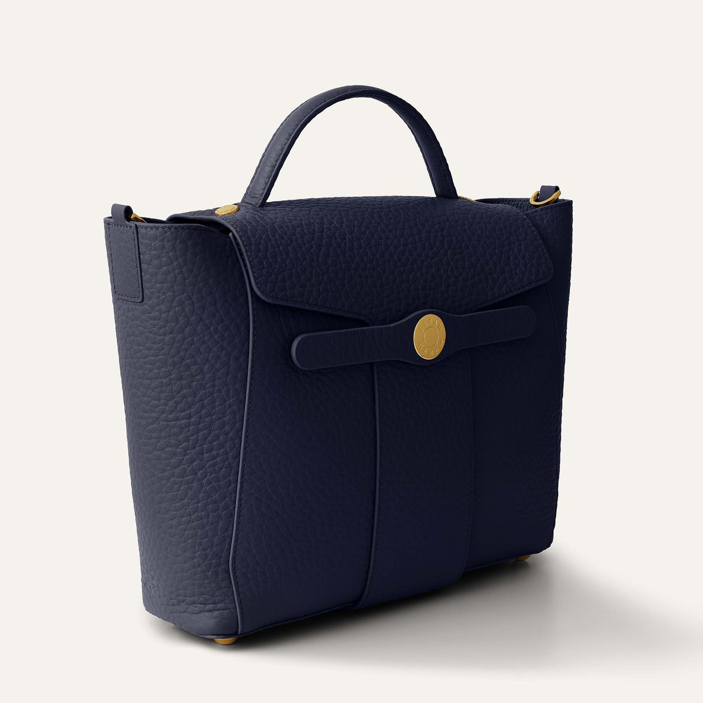 Tansy Top Handle | Navy with Gold hardware