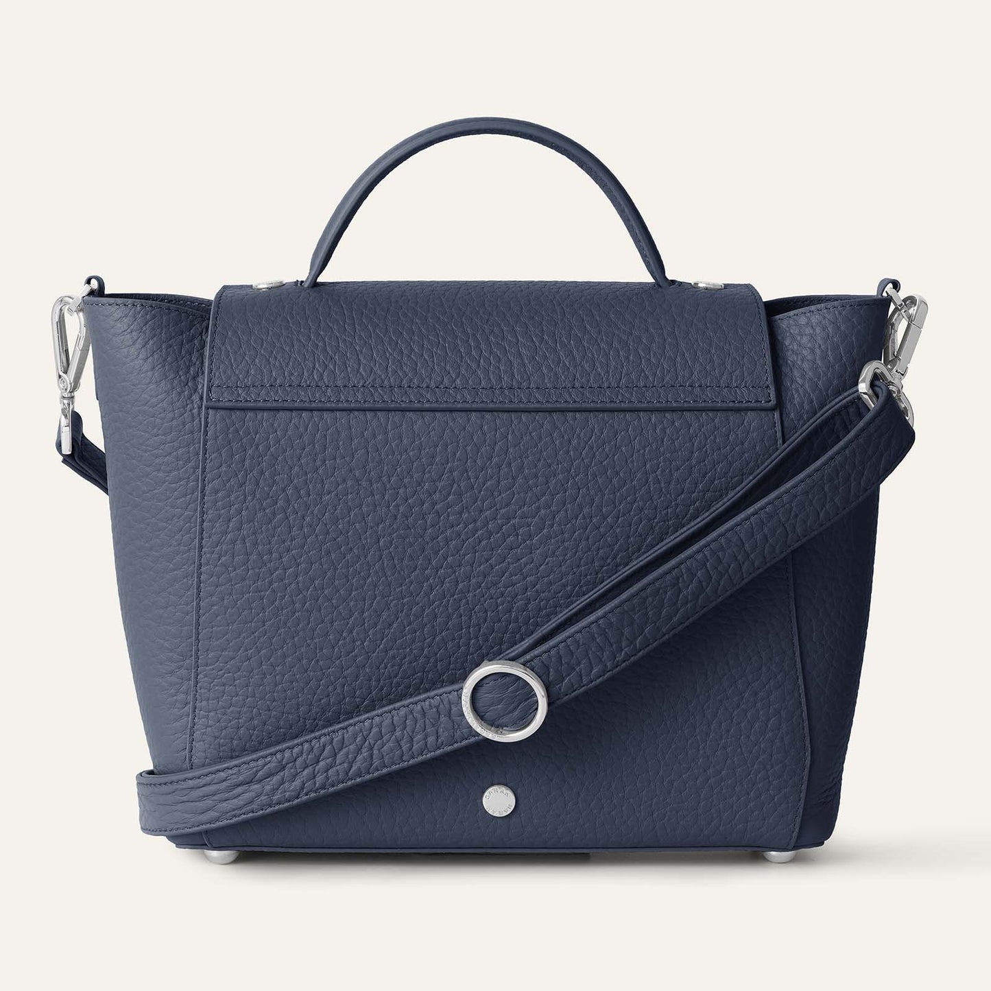 Tansy Top Handle | Navy with Silver hardware