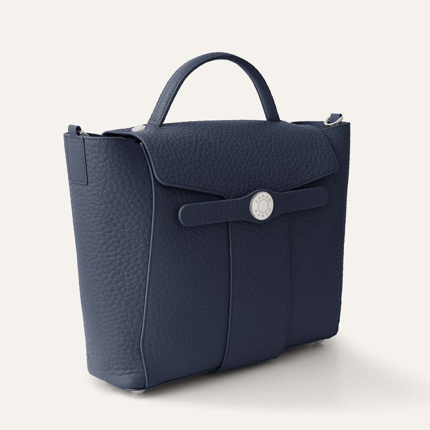 Tansy Top Handle | Navy with Silver hardware