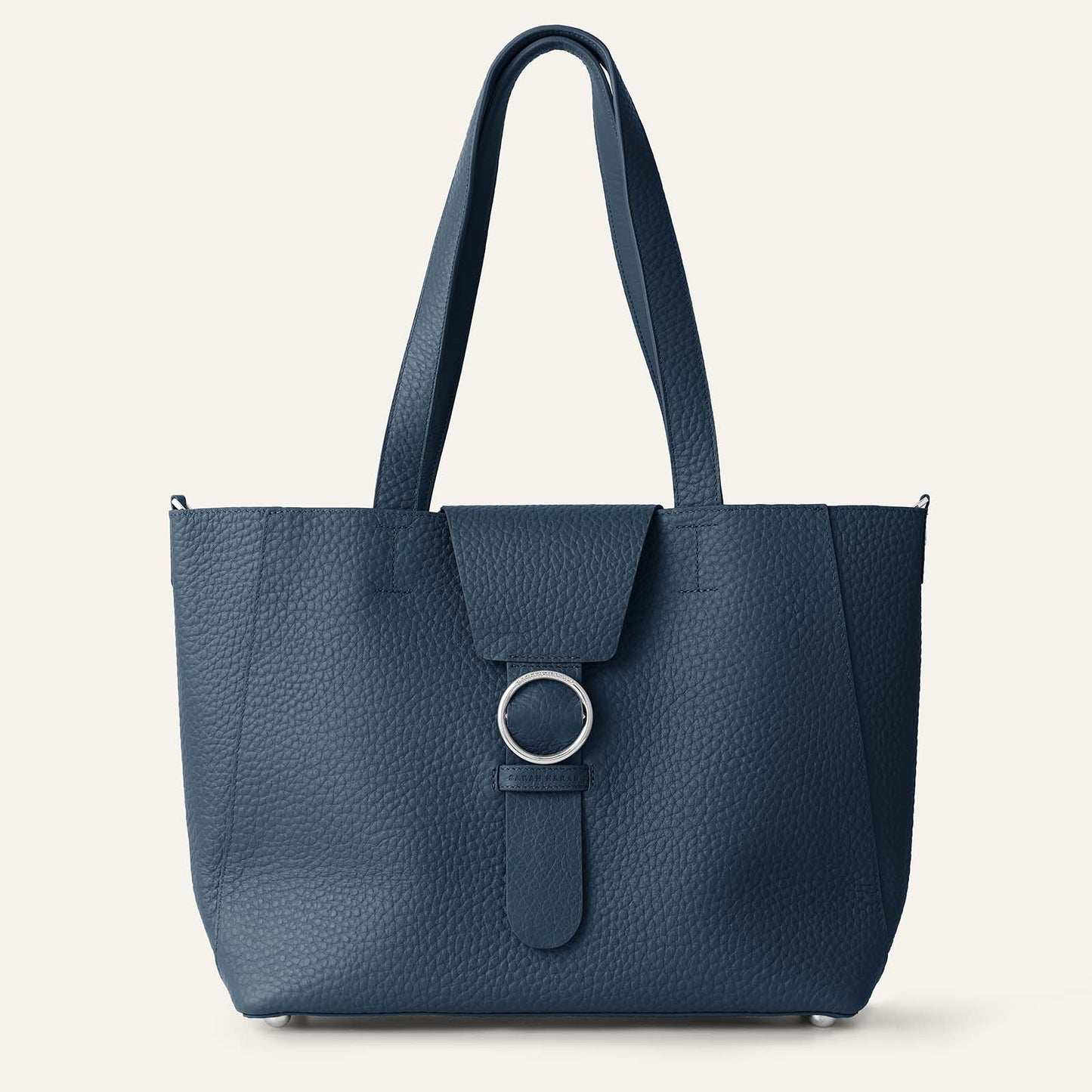 Sarah Tote - Bicouture | Navy Bicouture with Silver hardware