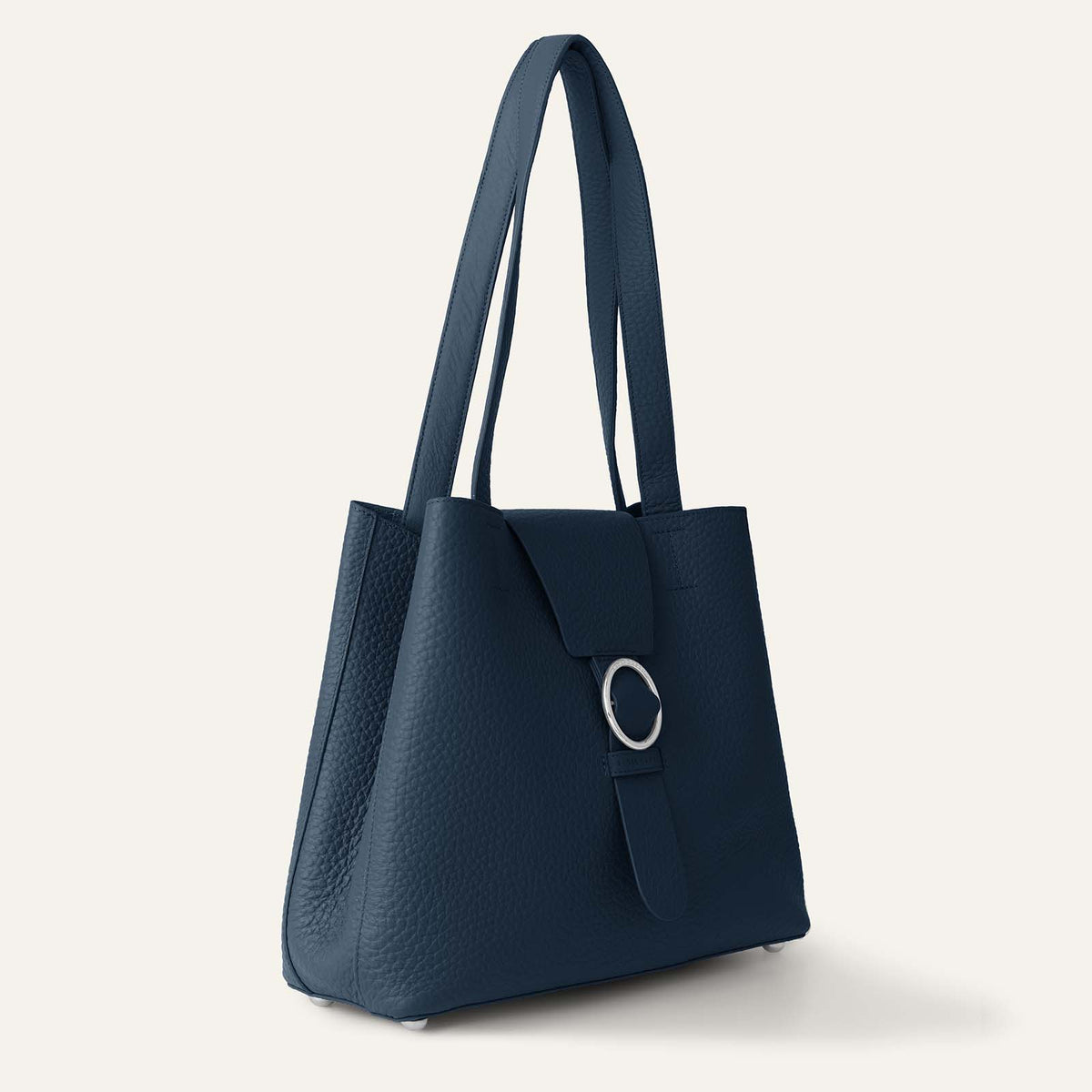 Gardenia Tote | Navy Bicouture with Silver hardware