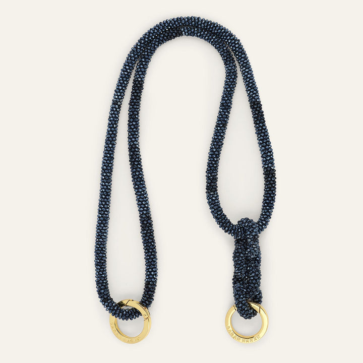 Navy Sparkle Sarah Haran Kings Knot Strap with Gold hardware front 1 | U50-G