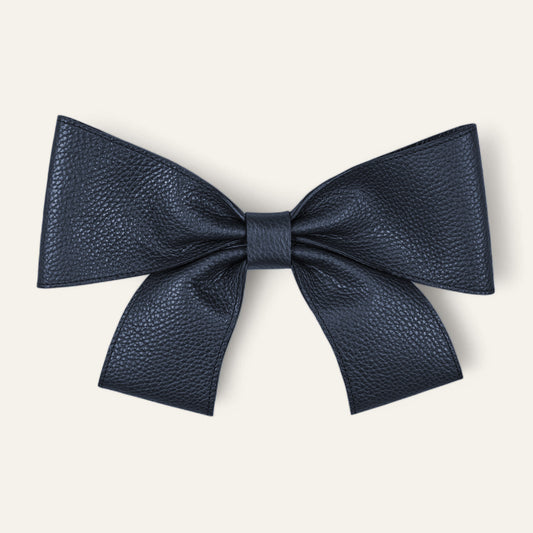 Deco Bow | Navy with Gold hardware