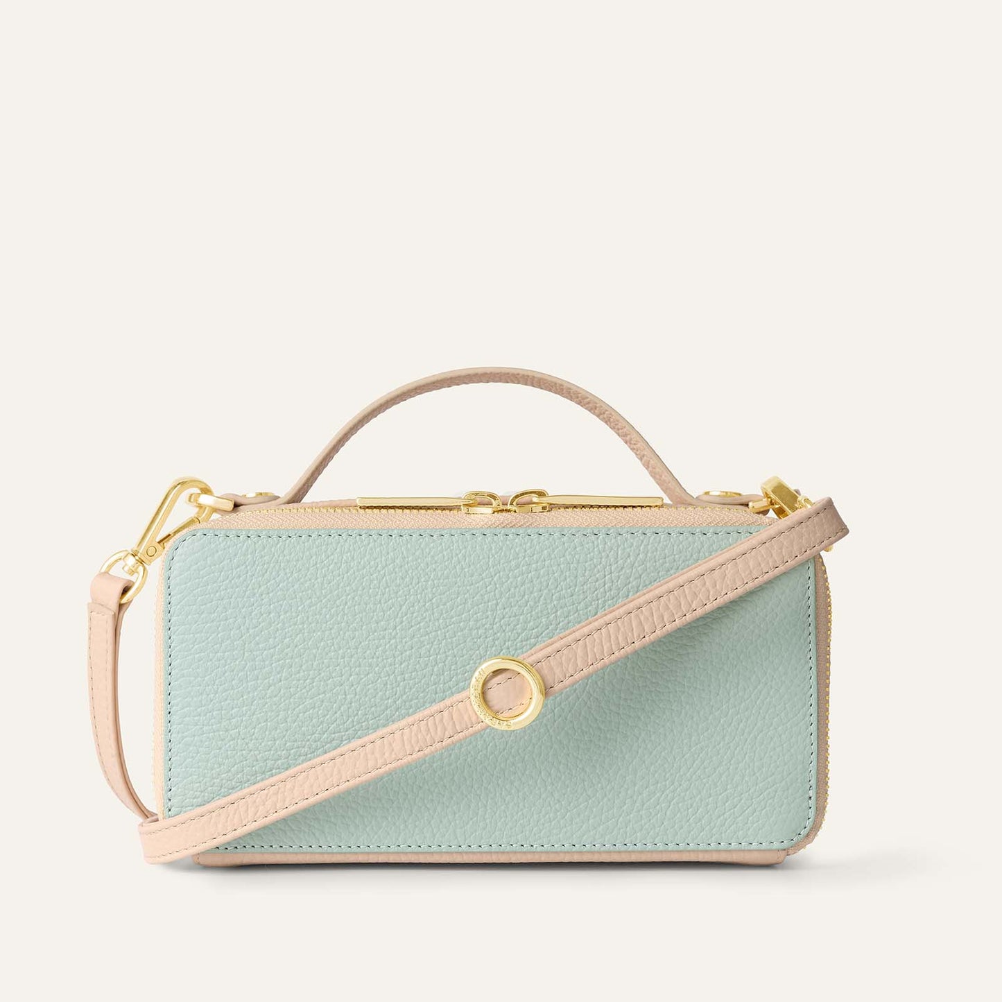 Marie Handbag | Nude & Spearmint with Gold hardware