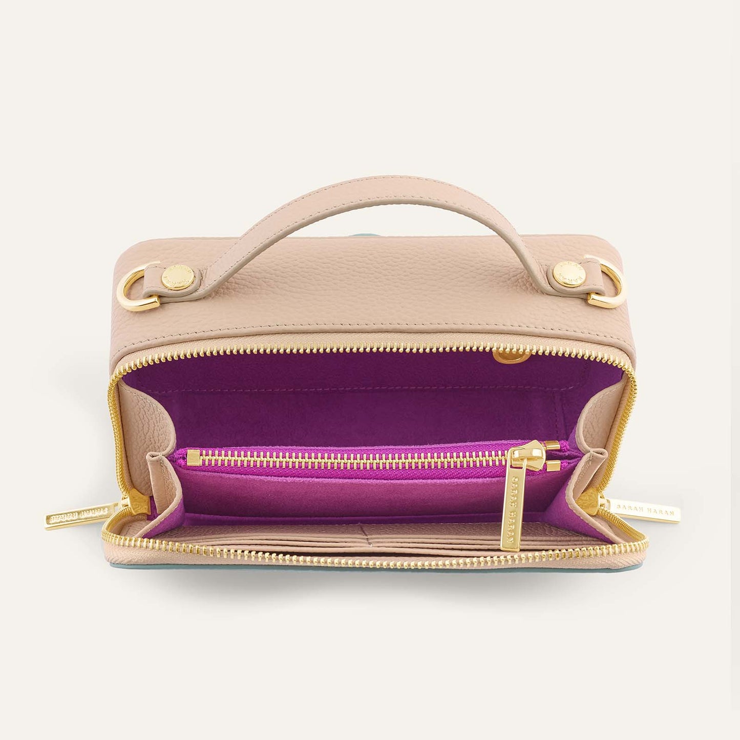 Marie Handbag | Nude & Spearmint with Gold hardware
