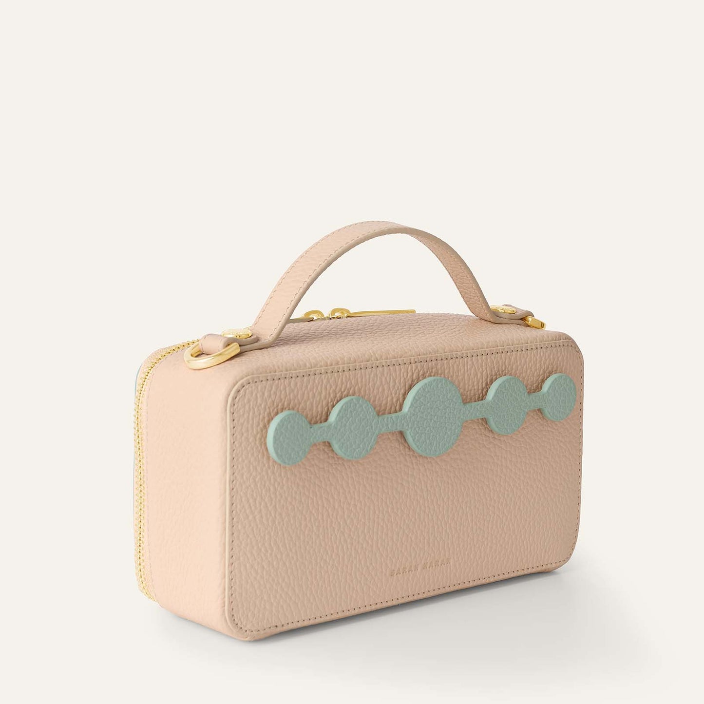Marie Handbag | Nude & Spearmint with Gold hardware
