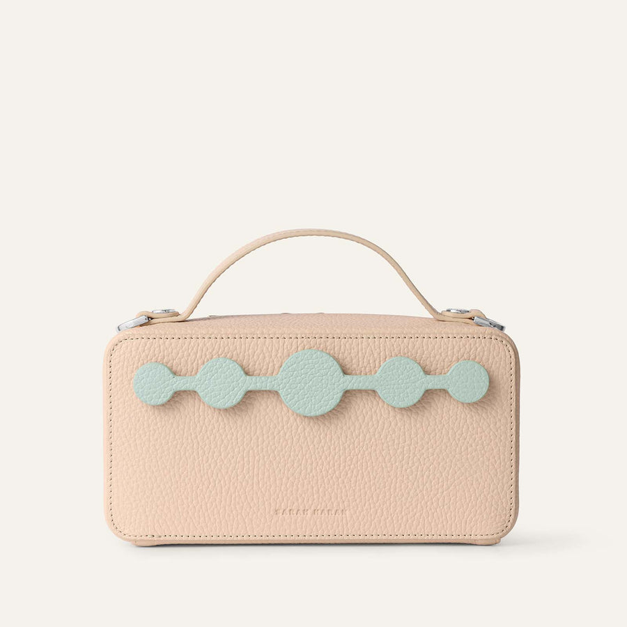 Marie Handbag | Nude & Spearmint with Silver hardware