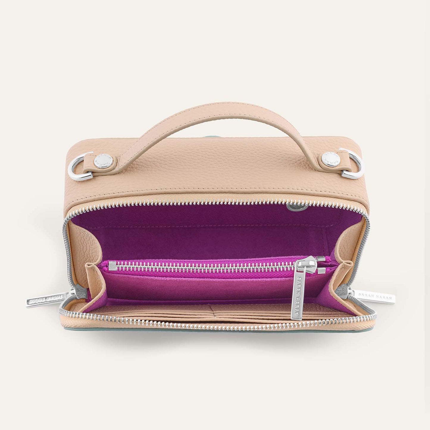 Marie Handbag | Nude & Spearmint with Silver hardware