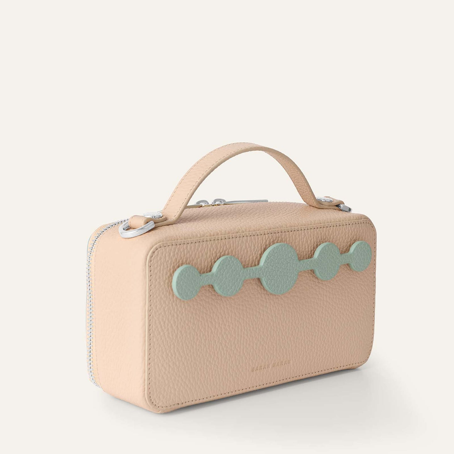 Marie Handbag | Nude & Spearmint with Silver hardware