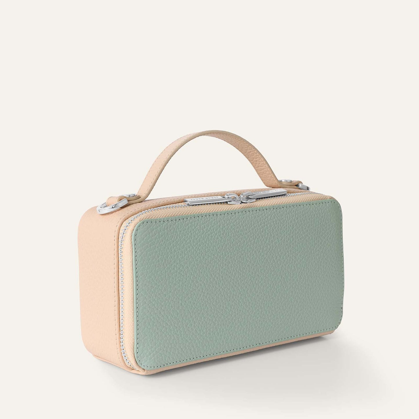 Marie Handbag | Nude & Spearmint with Silver hardware