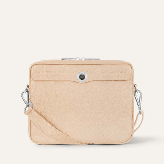 Mia Crossbody | Nude with Silver hardware