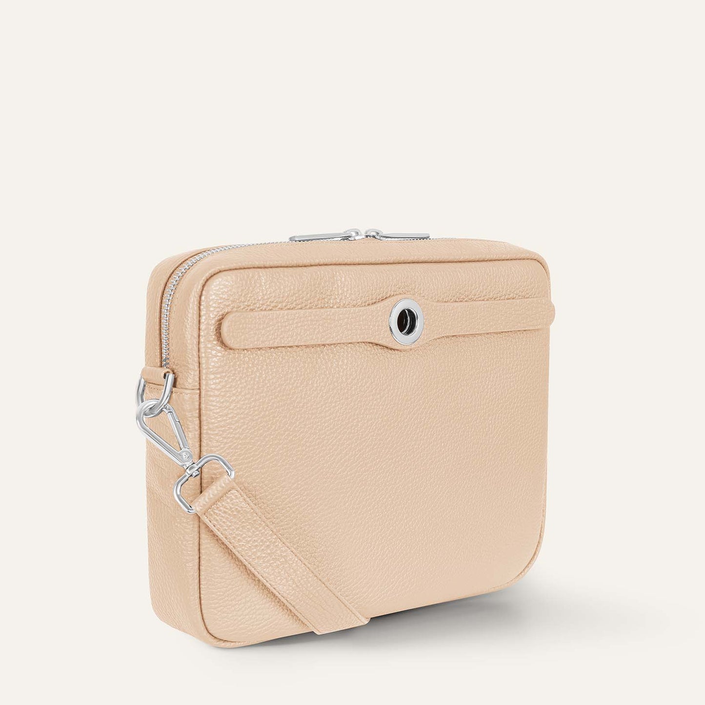Mia Crossbody | Nude with Silver hardware