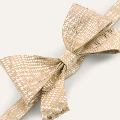 Bijoux Bow Classic | Plaid Gold with Gold hardware
