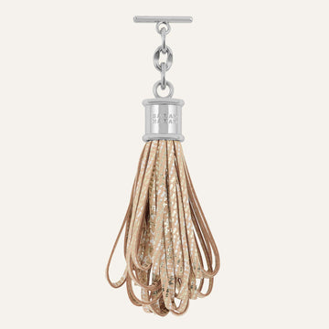 Lantern Tassel | Plaid Gold with Silver hardware