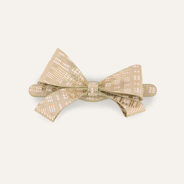 Bijoux Bow Mini | Plaid Gold with Gold hardware