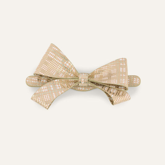 Bijoux Bow Mini | Plaid Gold with Gold hardware