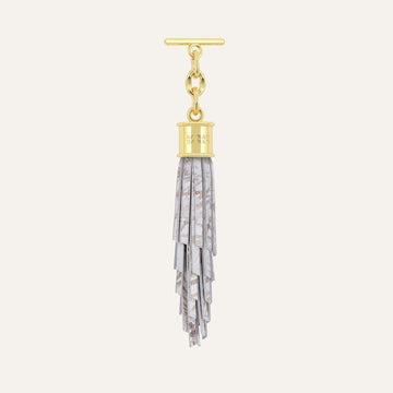 Feather Capsule Tassel Mini | Palms with Gold hardware