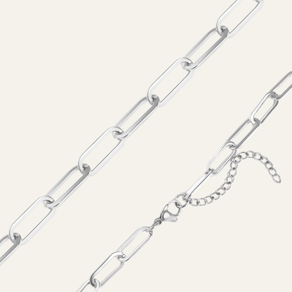 Paperclip Chain Necklace | with Silver hardware