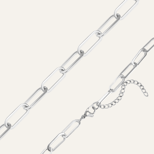 Paperclip Chain Necklace | with Silver hardware
