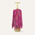 Double Pompom Tassel | Paradise Petal Shimmer Metallic Gold with Gold hardware