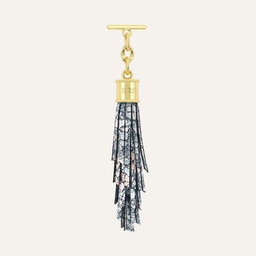 Feather Capsule Tassel Mini | Peach Mosaic with Gold hardware