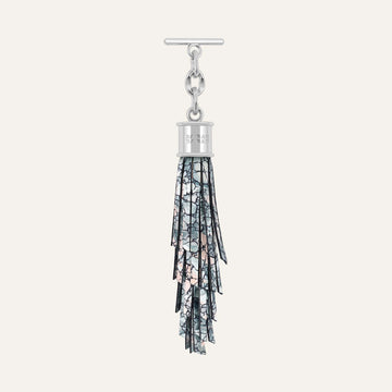 Feather Capsule Tassel Mini | Peach Mosaic with Silver hardware