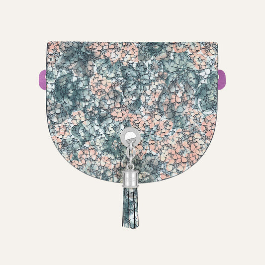 Flap Set Universal | Peach Mosaic with Silver hardware