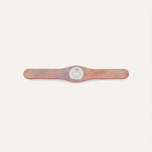 Deco Mini | Peach Strokes with Silver hardware